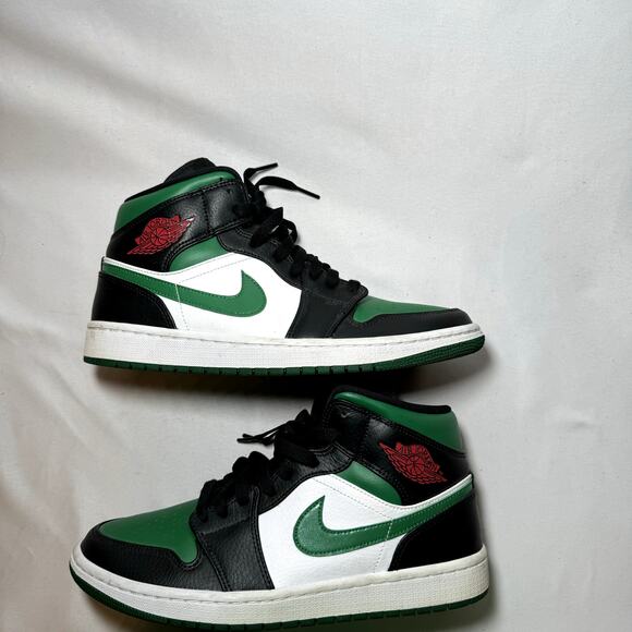 Size 9 - Nike Air Jordan 1 Mid Pine Green Men's Shoes - Picture 2 of 9